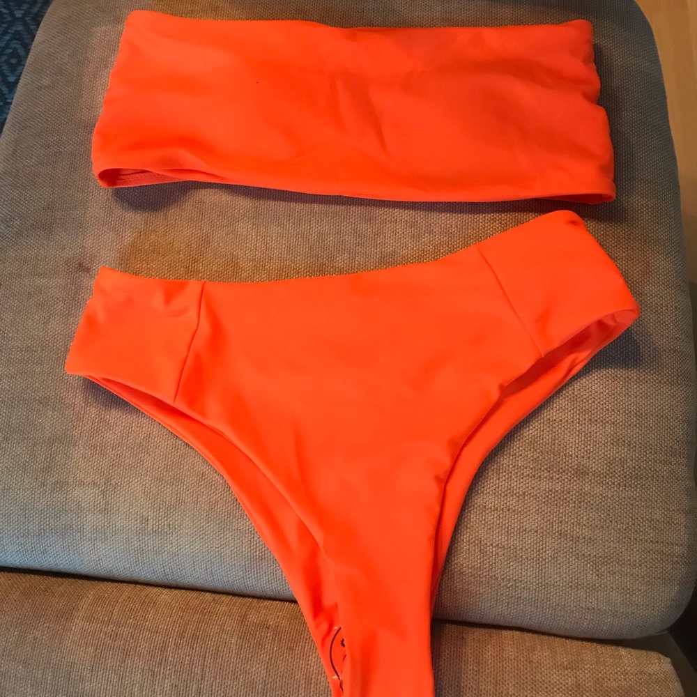 Bright Neon Orange 2-Piece Swimsuit